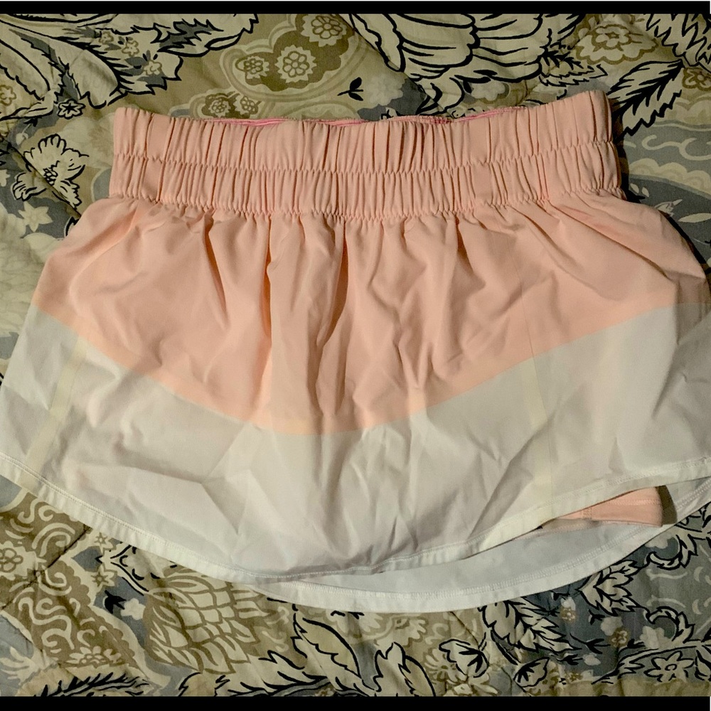 Baby pink and white Lululemon skort